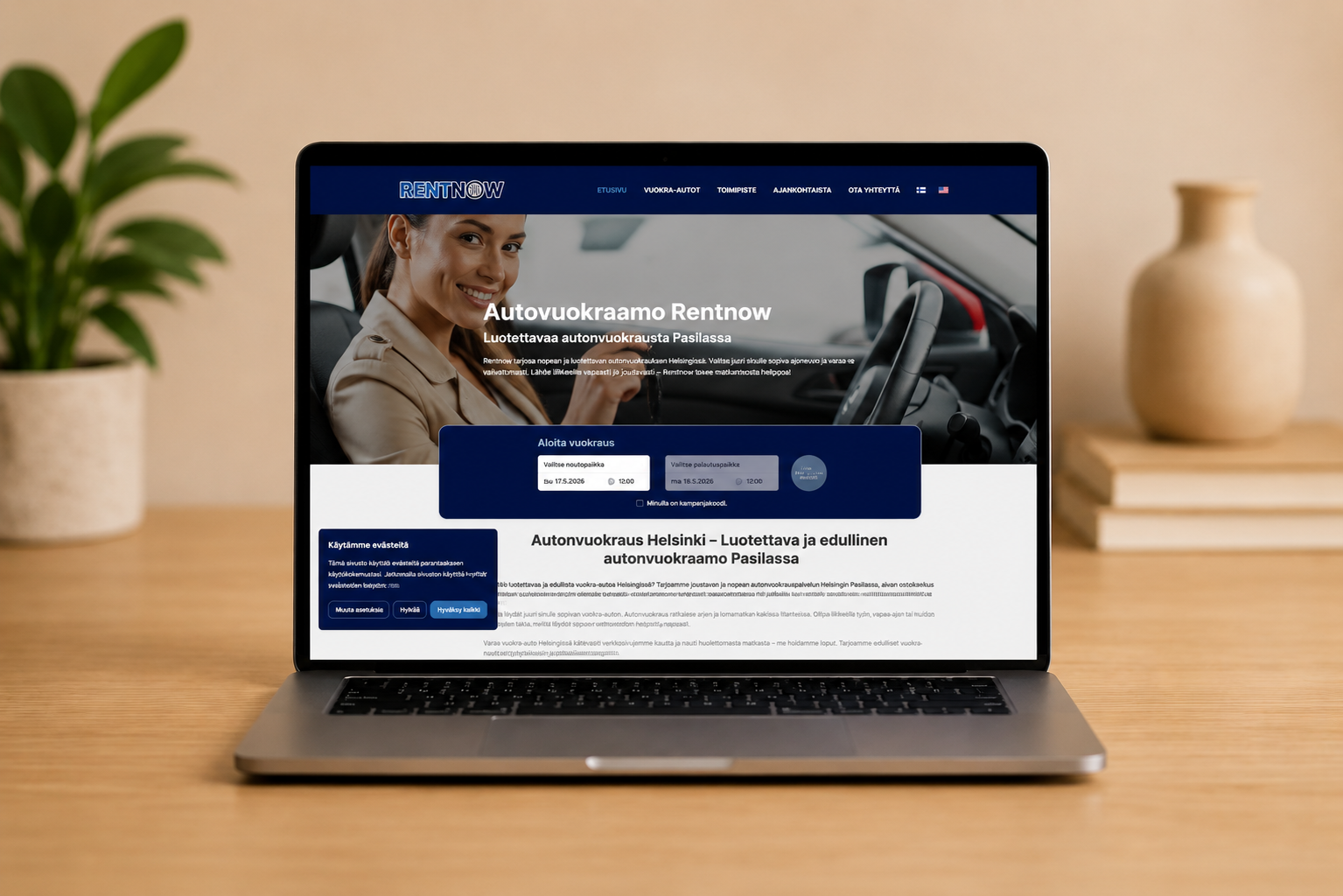 Rentnow Autovuokraamo – kotisivut